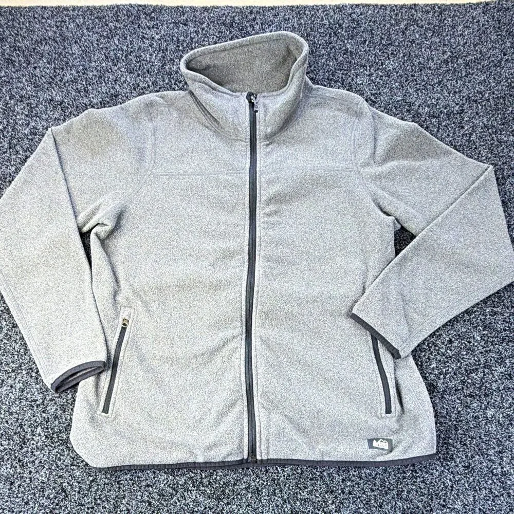 REI Co-op Mens Gray Full Zip Jacket Stand-Up Collar Zipped Pockets XL